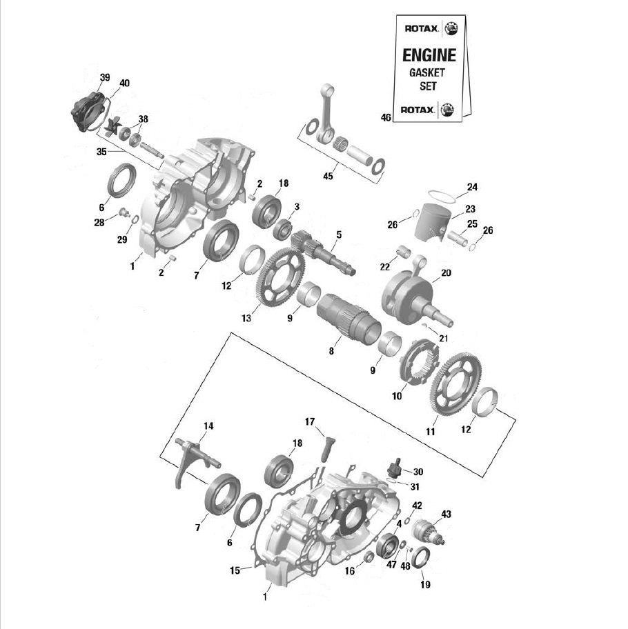 Crankcase, Drivetrain, Gearbox